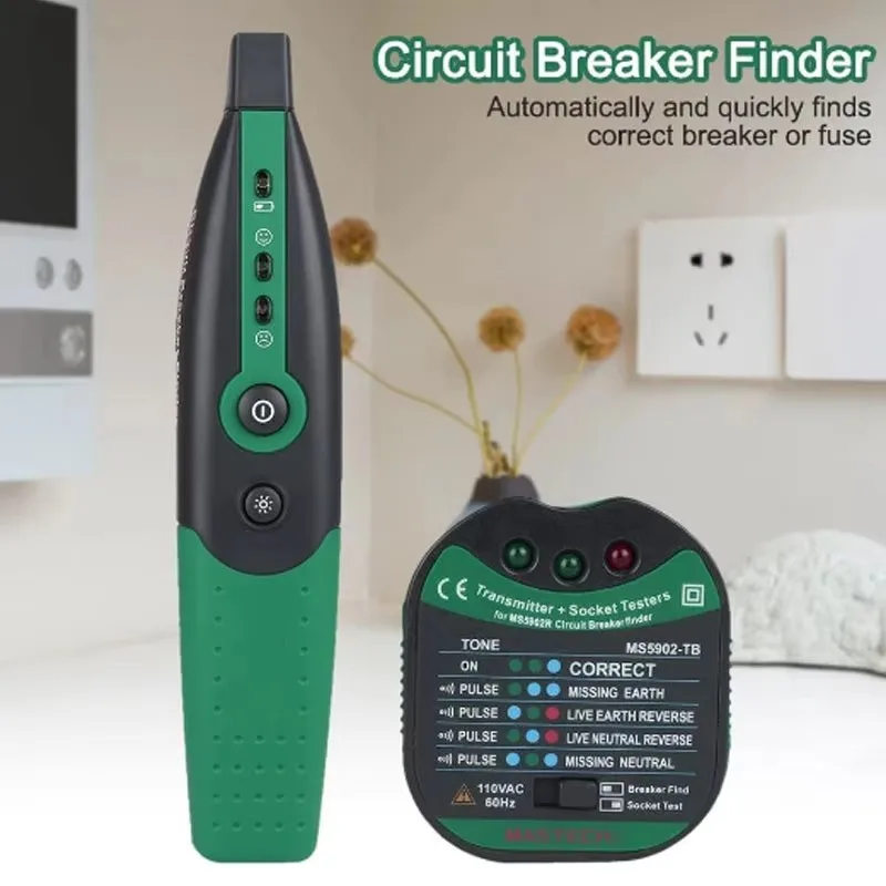 Automatic Circuit Breaker Finder Fuse Socket Tester EU US 220V/110V Specification with Flashlight Circuit Tester