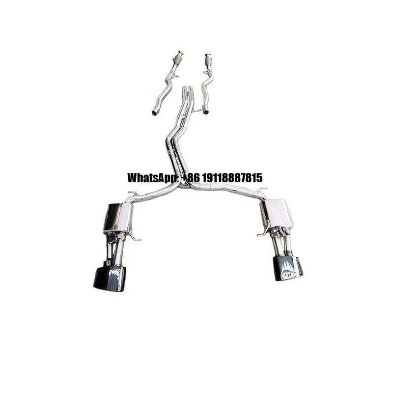 

Catback Exhaust Pipes for Audi C8 4.0t Car Exhaust System Escape Ss304 Muffler With Valve and Tips