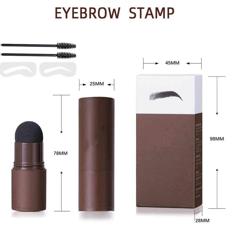 1 Set Lazy Eyebrow Powder Stamp Set Hairline Grooming Shadow Drawing Eyebrow Powder Waterproof Non-Halogenating Beauty Tools