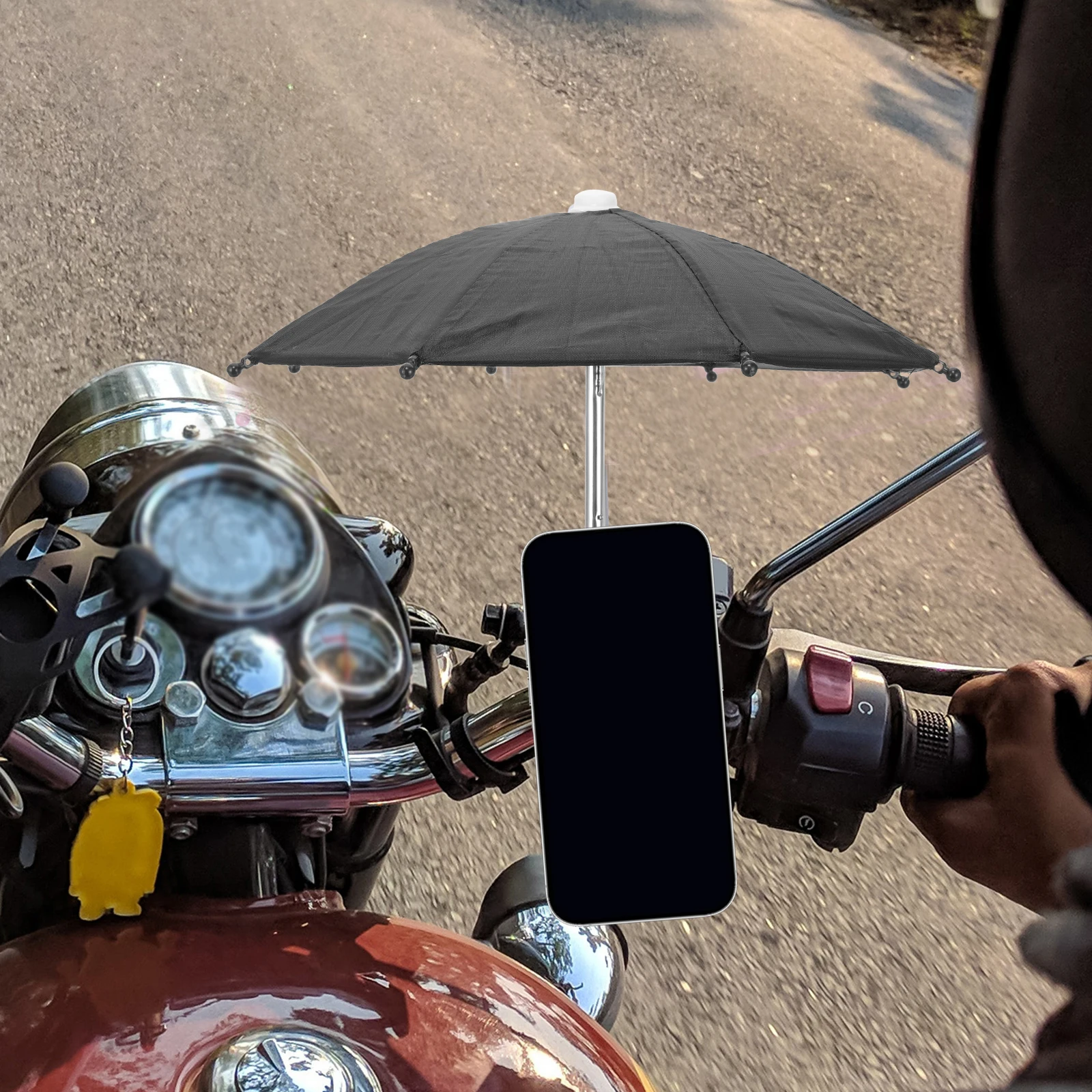 

1Set Cycling Phone Umbrella Waterproof Sun Shade for Bike Outdoor Use Portable Universal Holder Anti-Uv Lightweight