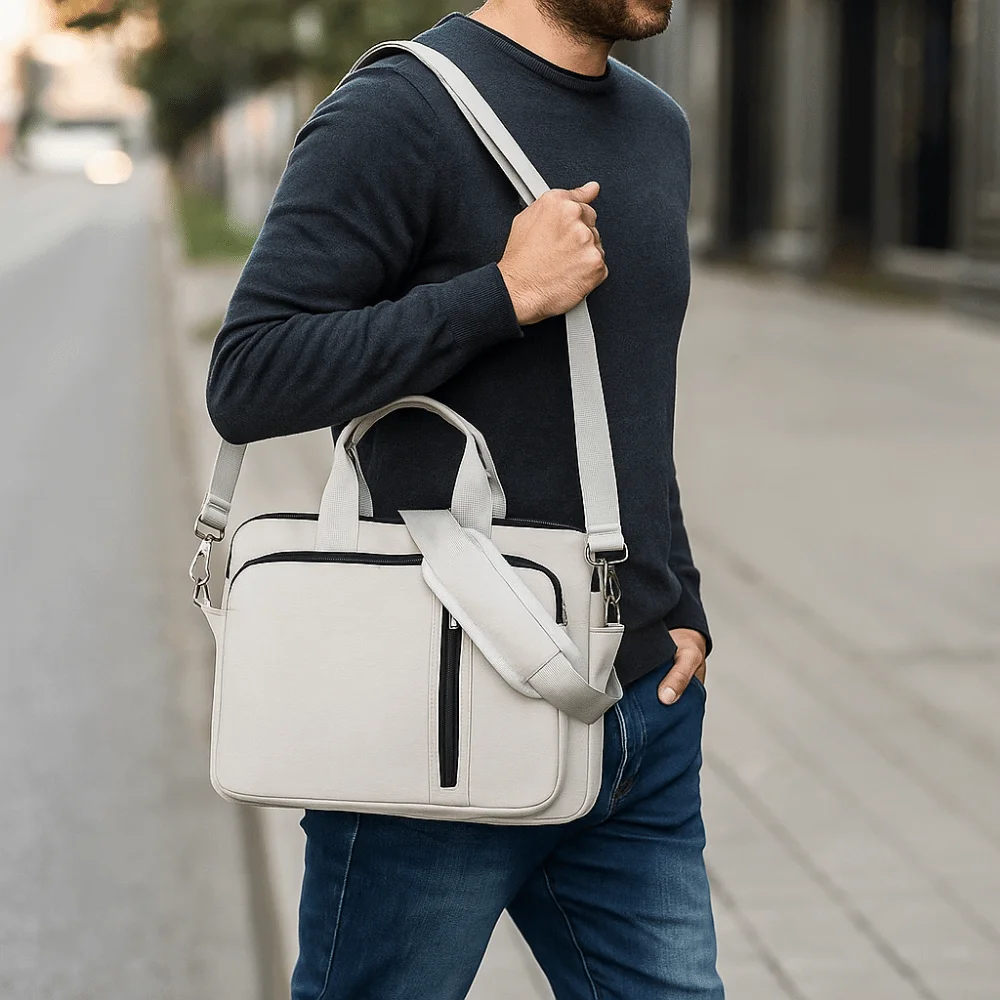 

Практичная двусторонняя сумка для компьютера, ручная дизайнерская сумка через плечо для ноутбука, большая вместительная водонепроницаемая деловая сумка для ноутбука, офисная сумка