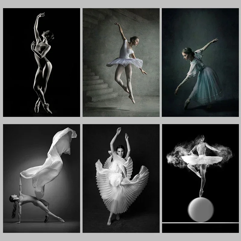 Ballet Dancers Black and White Vintage Posters and Prints Canvas Printing Wall Art Picture for Dance Room Living Room Home Decor