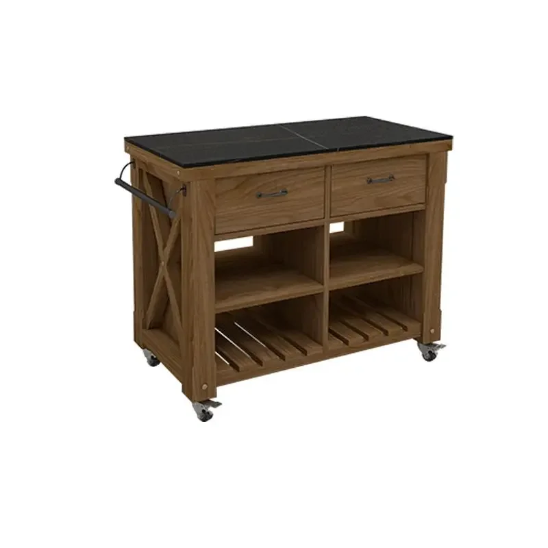 Kitchen Cooking Table Movable Multifunctional Cutting Table Bar Counter Household Open Marble Side Cabinet