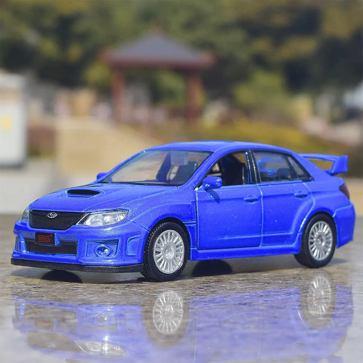 JDM Subaru Impreza WRX STI 2010 Rally Car Simulation Diecast & Toy Vehicle Pull Back & Doors Open RMZ city 1:36 Alloy Car Model