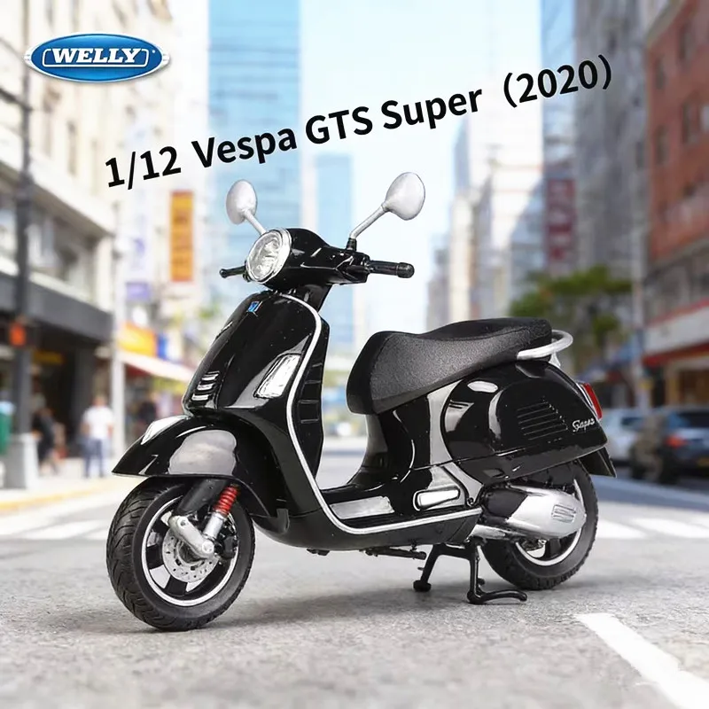 

WELLY 1:12 Vespa GTS Super 2020 Alloy Leisure Motorcycle Model Simulation Metal Street Classic Motorcycles Model Childrens Gifts