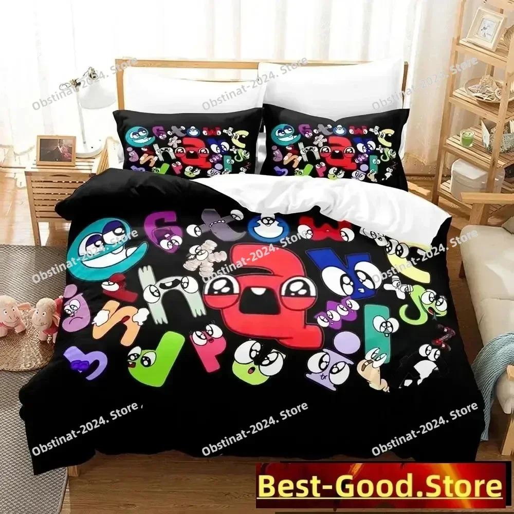 Cartoon Alphabet Lore A-Z Bedding Set Printed Bed Set With Pillowcase Bed Duvet Cover Soft Single Double Queen Super King Size