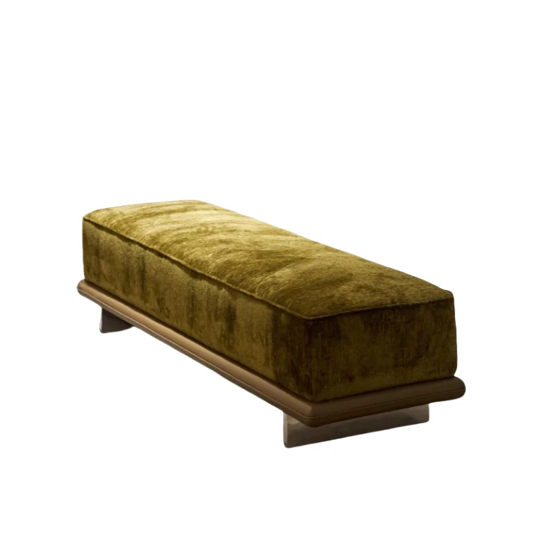 Italian Minimalist Fabric Upholstered Bedside Bench Multi Functional Shoe Changing Stool for Living Room Entryway
