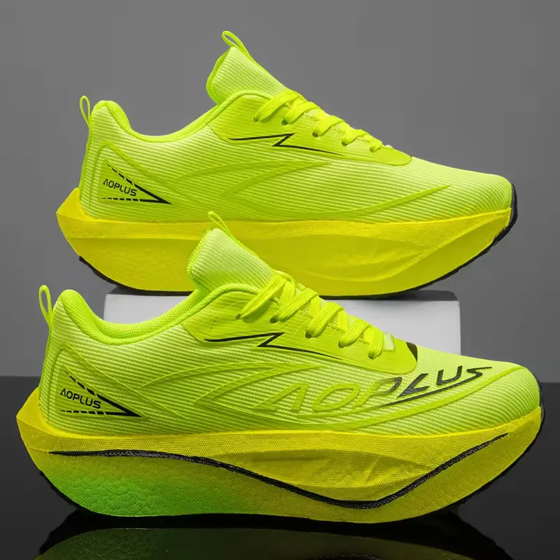 Men Casual Sports Running Shoes Carbon Board Marathon Training Breathable Women's Jogging Athletic Nonskid Walking Sneakers