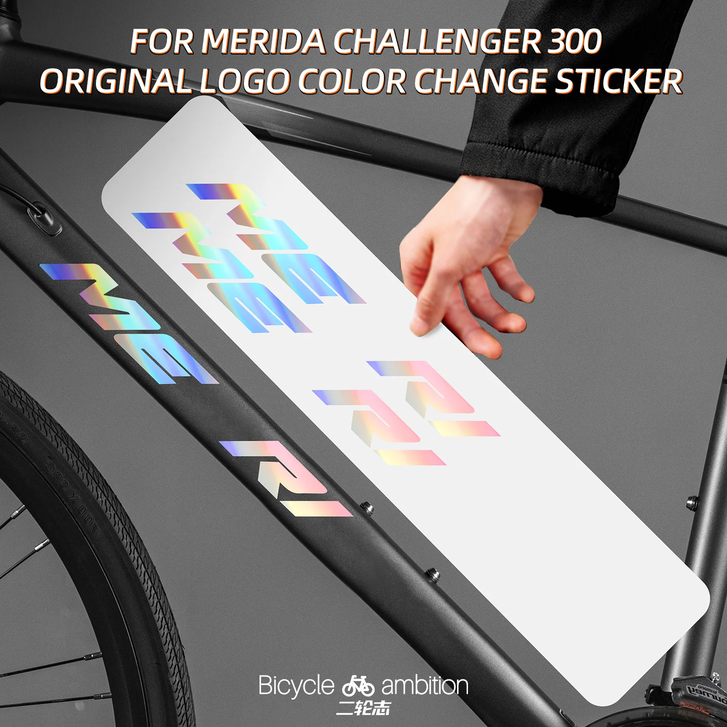 For MERIDA Challenger 300 Road Bike Logo Stickers Color Change Down Tube Wrap Refresh Look Bike Decor Stickers