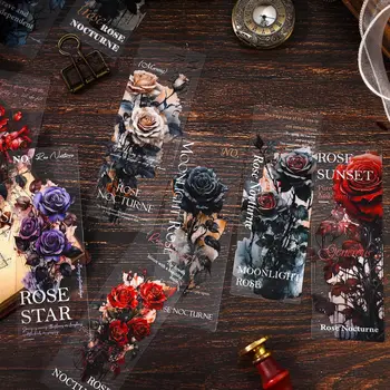 5 stks/pak Vintage Gothic Rose Bladwijzer Pvc Lezen Boek Mark Kawaii Boek Pagina Marker Bericht Kaart Briefpapier Leveringen