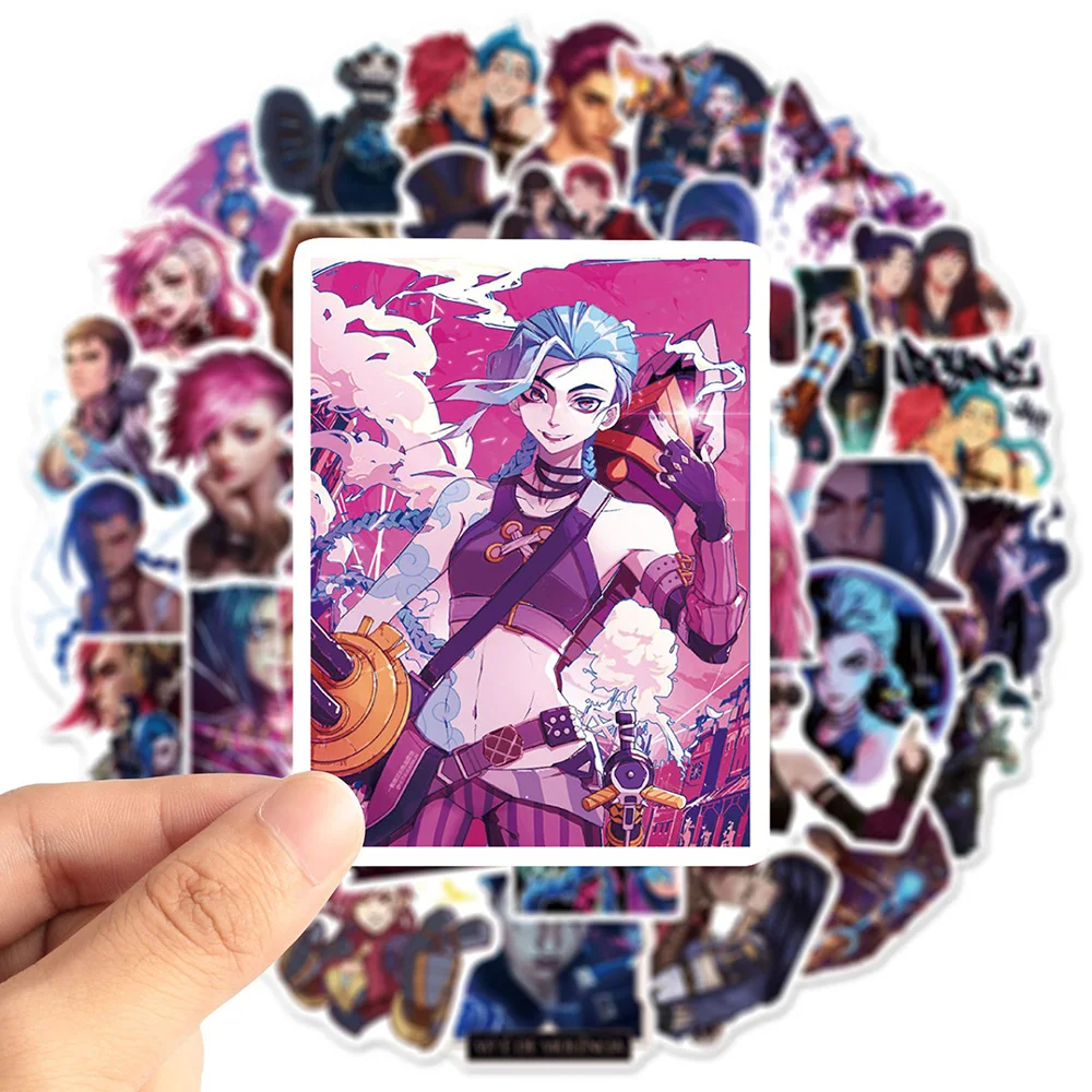 

10/30/50pcs Cool Game Anime Arcane Stickers Cartoon Graffiti Decals Decoration Laptop Skateboard Phone Case Kids DIY Sticker Toy