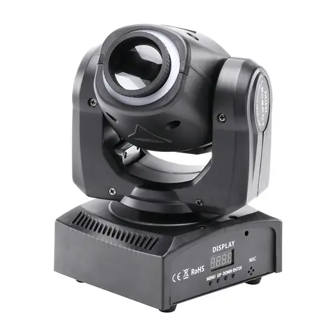 U'King 120W LED Beam Moving Head Light RGB Color Mixing 8 Patterns DMX Effect Light Rotating Stage Light for DJ Show Party KTV