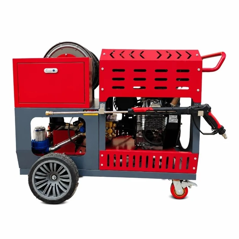 Remote  Sewer Jetter Machine Drain Cleaning & Pipe Unblocking Equipment With 37HP Twin-cylinder Engine 84L/min