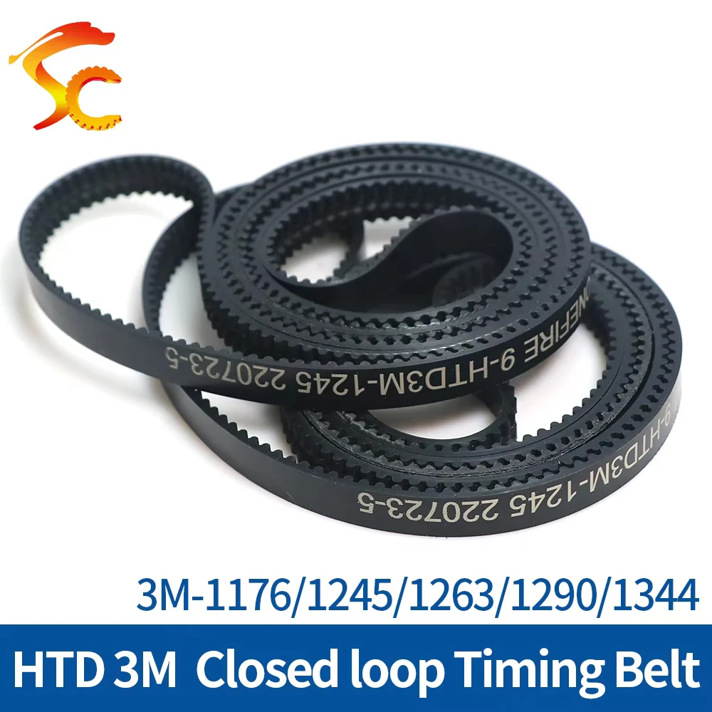 

HTD 3M Rubbe Timing Belt 3M-1176/1245/1263/1290/1344mm Width 6/10/15mm 3M Circular Arc tooth Closed Loop Synchronous Belt