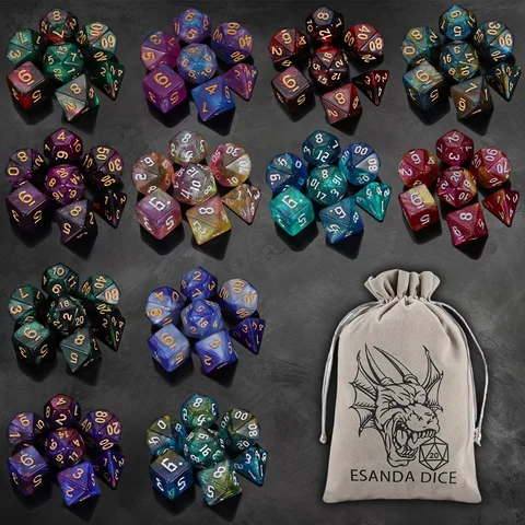 84pcs Polyhedral DND Dice Set Starlit Sky Dice for D&D RPG Role Playing Games, Great for Dice Collection or as a Gift