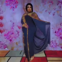 Ensemble deux pièces de luxe en mousseline, robe africaine ample pour femme, robe à strass grande taille pour femme, robe Bubu africaine 5