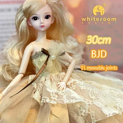 Bonecas Hinged Bjd para meninas, brinquedos para crianças, criação de conjunto completo, brinquedo maquiagem, 4 a 6 anos, 30 cm, presente de moda, 1/6