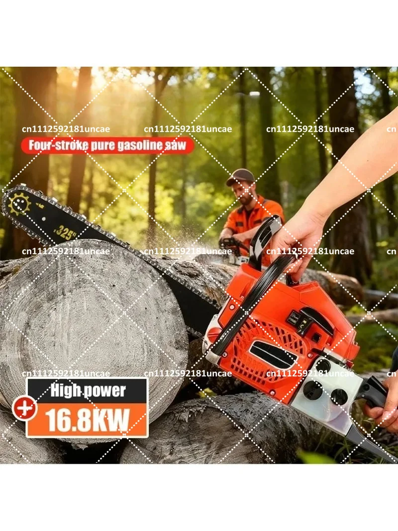 4 Stroke Petrol Chainsaw 16800W Gas Chain Saw 18000RPM Wood Cutting Saw for Tree Felling