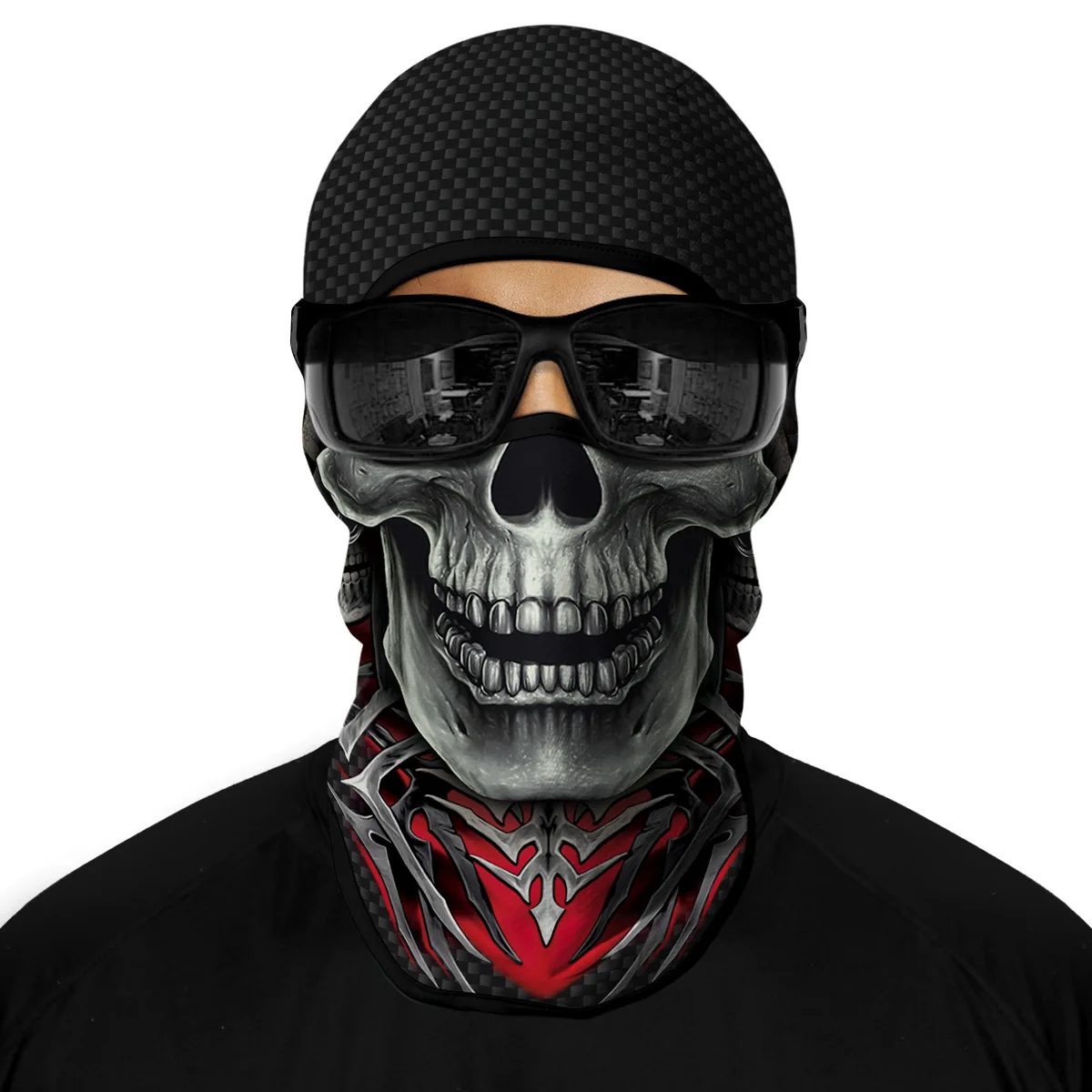 Pasamontañas para motocicleta, máscara de calavera fantasma, cubierta de cara completa, juego de Airsoft, máscara de Cosplay, casco para montar,