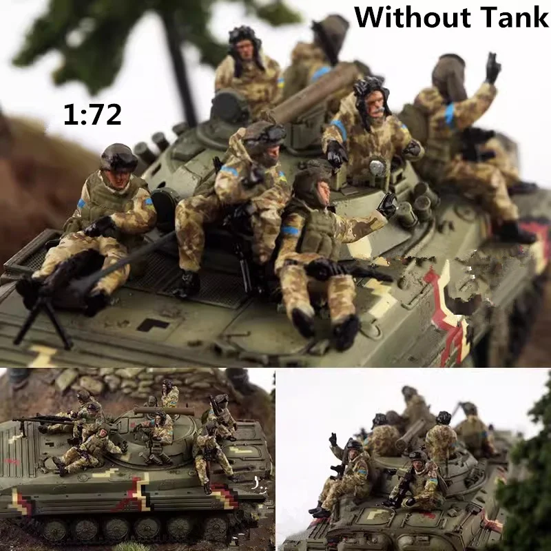 

1:72 Scale Model 8 Pcs Resin Realistic Action Figure Ukrainian Soldiers Doll Toys DIY Scene Accessory Collection Display Gifts