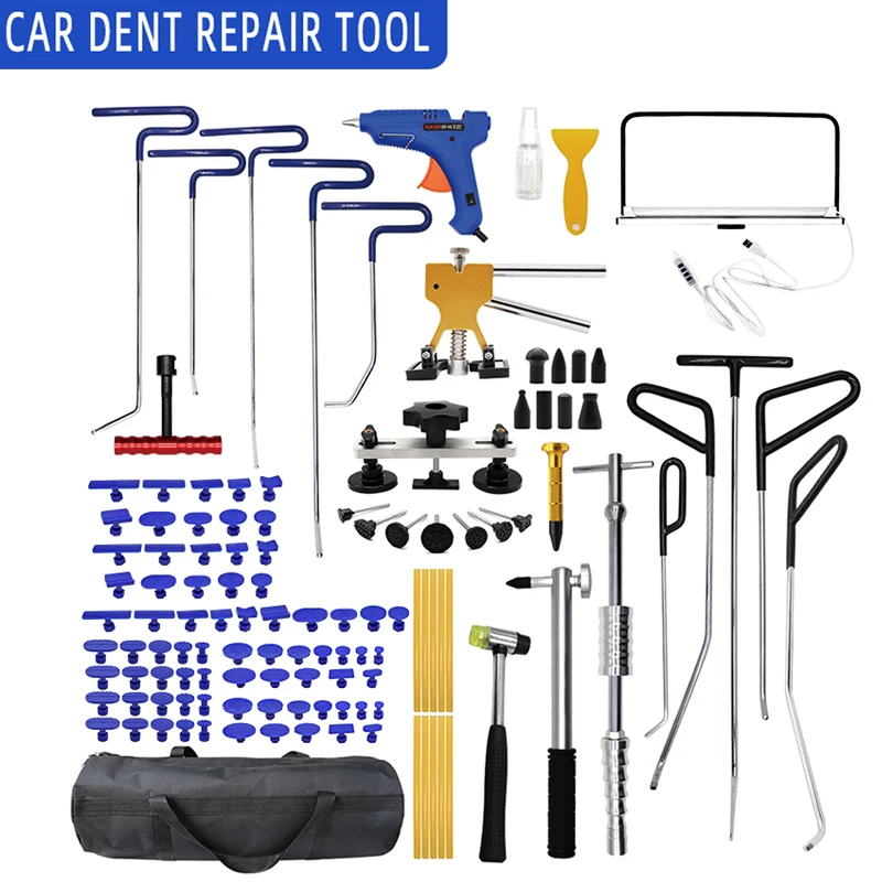 123 Pieces AI PDR Car Dent Repair Tool Set Sheet Metal Repair Paintless and Traceless Dent Repair Kit