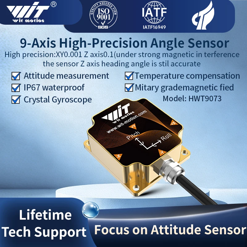 WitMotion HWT9073 AHRS 3-Axis Acceleration+Gyro+Euler Point+Mag Field, Built in MMC3630 Mag Field Chip and IP67 Waterproof