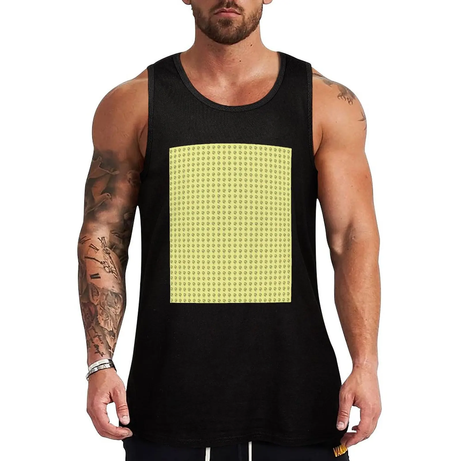 

Jeff Goldblum Pattern Gold Tank Top Sleeveless T-shirt mens clothing tops