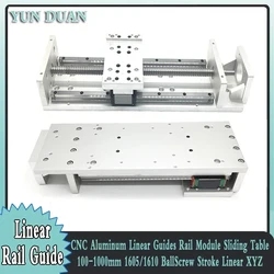 Heavy Load Linear Guide Rail Ballscrew Slide Table Aluminum Linear Module Dust Cover HGR15 Guide 250kg Load CNC Handwheel 0.02mm