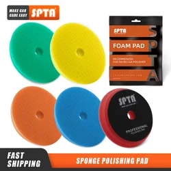 (Bulk Sales) SPTA 5/6 Inch Car Sponge Polishing Hook Loop Pads Beveled Grid For Car DA/RO/GA Buffing Waxing