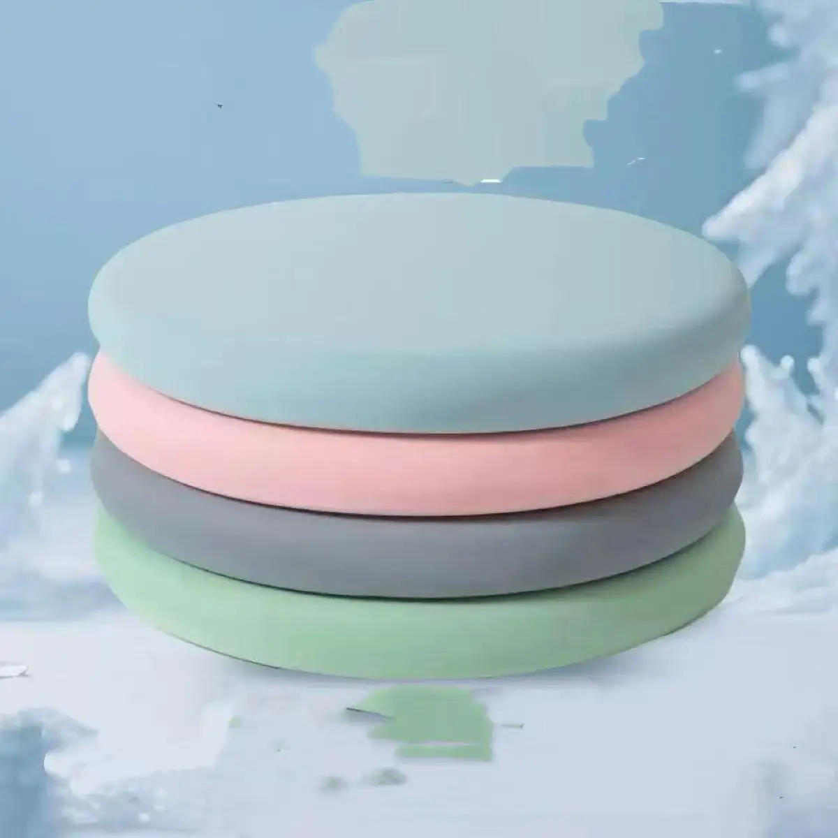Inyahome Comfortable Memory Foam Seat Cushion Padded Anti-Slip Soft Round Stool Cushion Chair Pad for Home Kitchen Car & Office