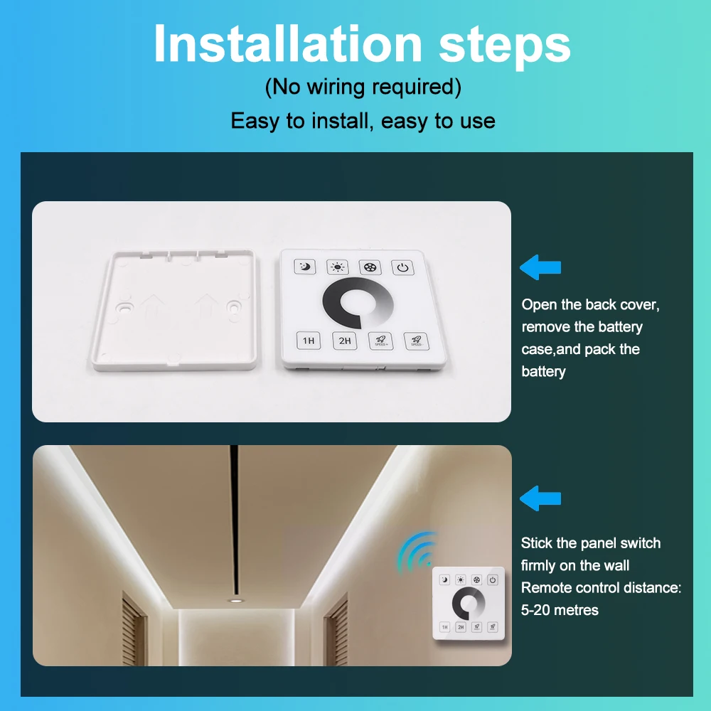COB LED Strip Light 220V Waterproof 288LEDs/M Dimmable Touch Panel Control Flexible Ribbon Tape With EU Plug 3000K 4500K 6000K