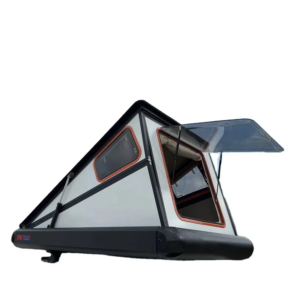 Outdoor Auto Folding Glamping Sun Shelter Shower Triangle Car Roof Top Rv Trailer Cabin Sleep Camping Tent Waterproof with Bed