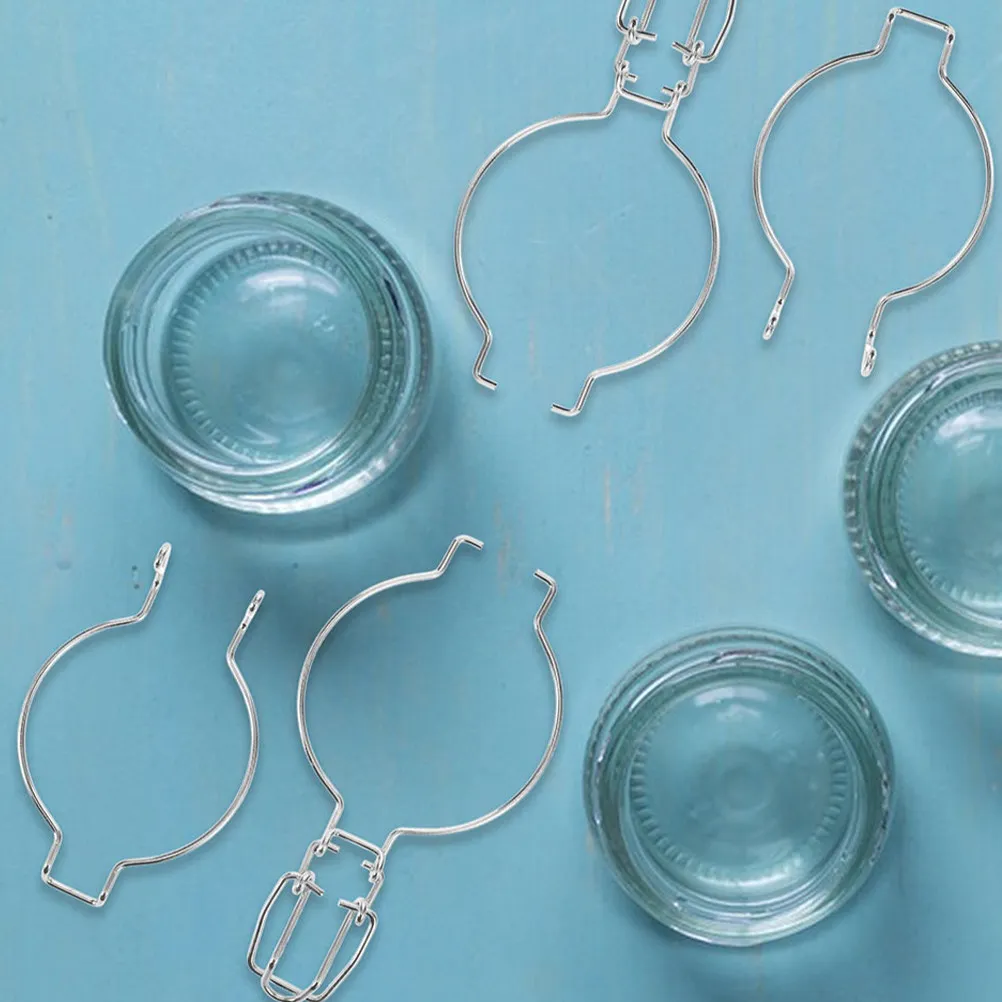 5Pcs Stainless Steel Jar Sealing Buckles – Leak-Proof Wire Lock Rings for Kitchen Canning & Glass Container Storage