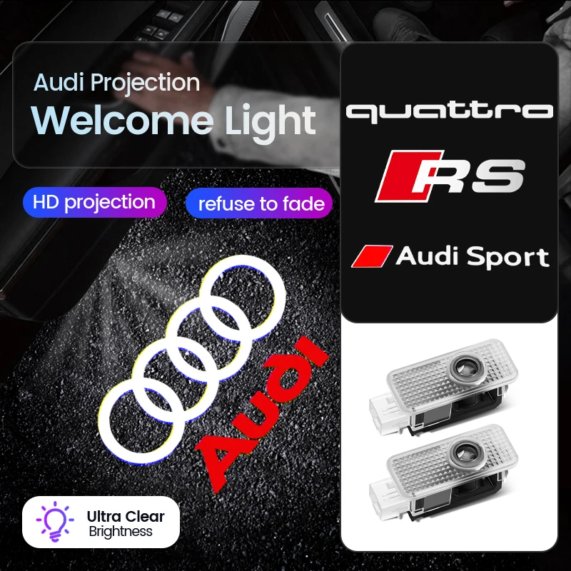 Led Car Door logo Welcome Light For Audi A4 B5 B6 B7 B8 B9 A1 A3 8V 8P 8L A6 C5 C6 C7 A5 A7 A8 Q3 Q5 Q7 TT S3 S6 Sline Quattro