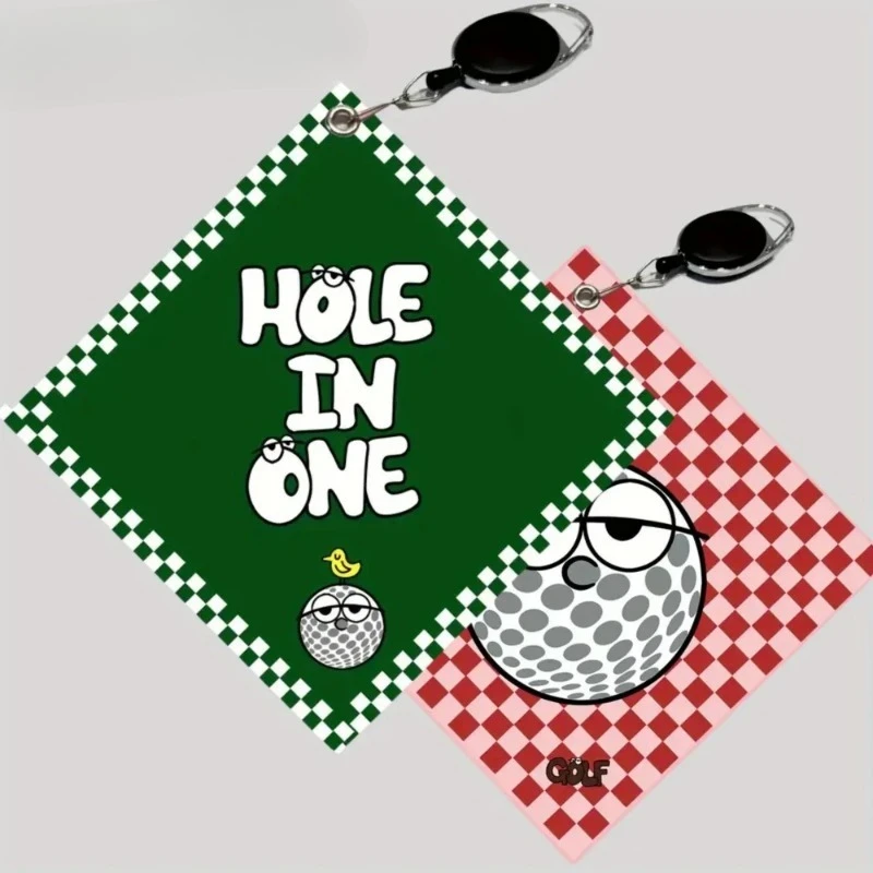 New Golf Towels Fashionable and Double Sided Print Telescopic Hook Quick Drying Super Absorbent Soft Fast