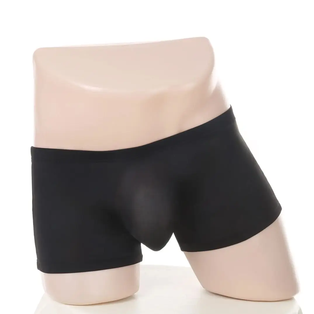 

Men Seamless Underwear U Convex Bulge Pouch Boxer Short Men's Ice Silk Breathable Underpants Solid Color Sexy Lingerie