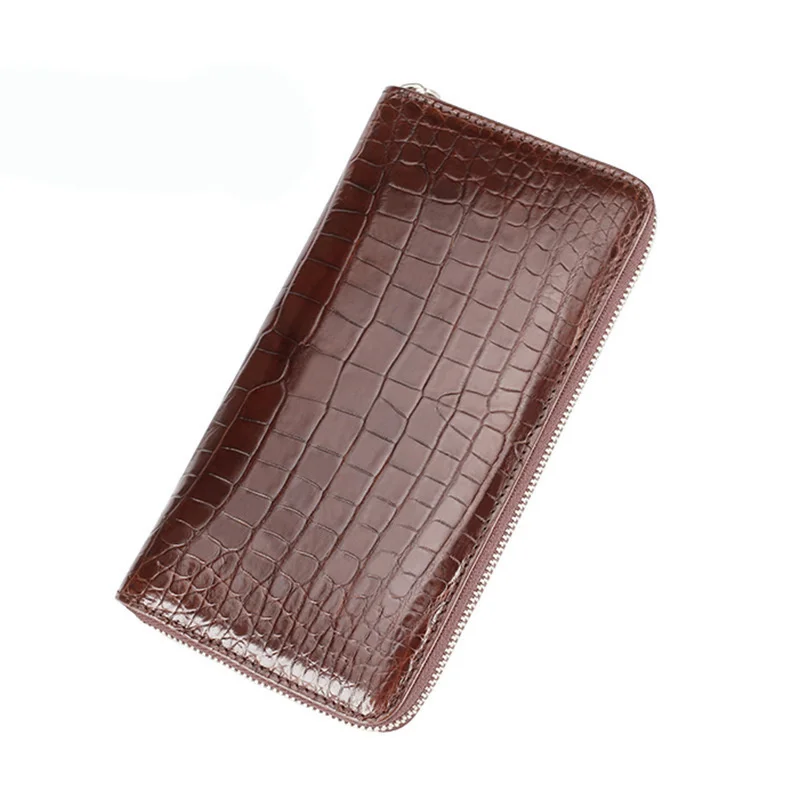 Men Medium Long Business Clutch Bags Genuine Leather Zipper Multi Card Wallet High-end Luxury Underarm Purse Fashion Billfold