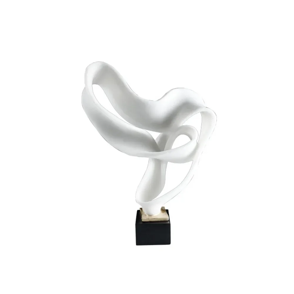 Abstract Resin Ribbon Decoration Modern Geometric Craft Ornament For Model House Sales Office Study Room