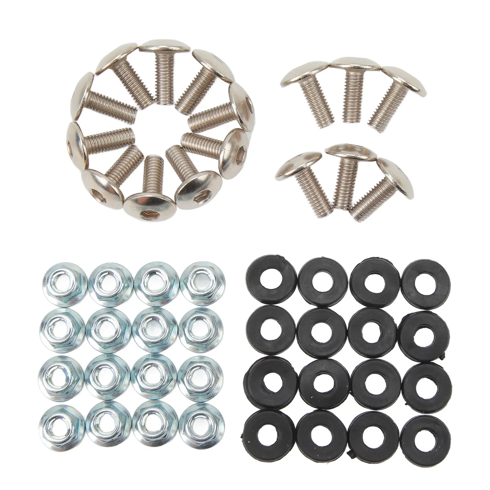 

16 Set Mudguard Bolt Washer Nut Screw Kit M6 Thread Fixing Kit for 50cc 70cc 90cc 110cc 125cc ATV Quad 4 Wheeler