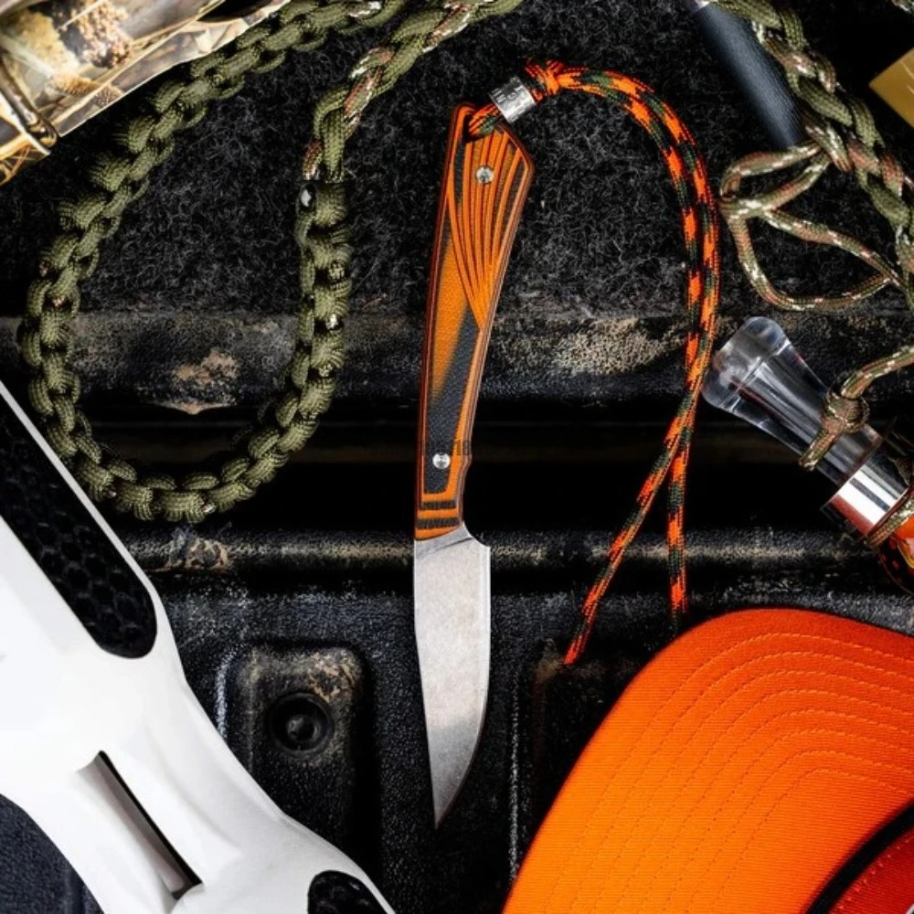 

Нож с фиксированным клинком для выживания на природе, оранжево-черный, сталь 8Cr13Mov, инструмент EDC для туристов, кемперов и любителей приключений