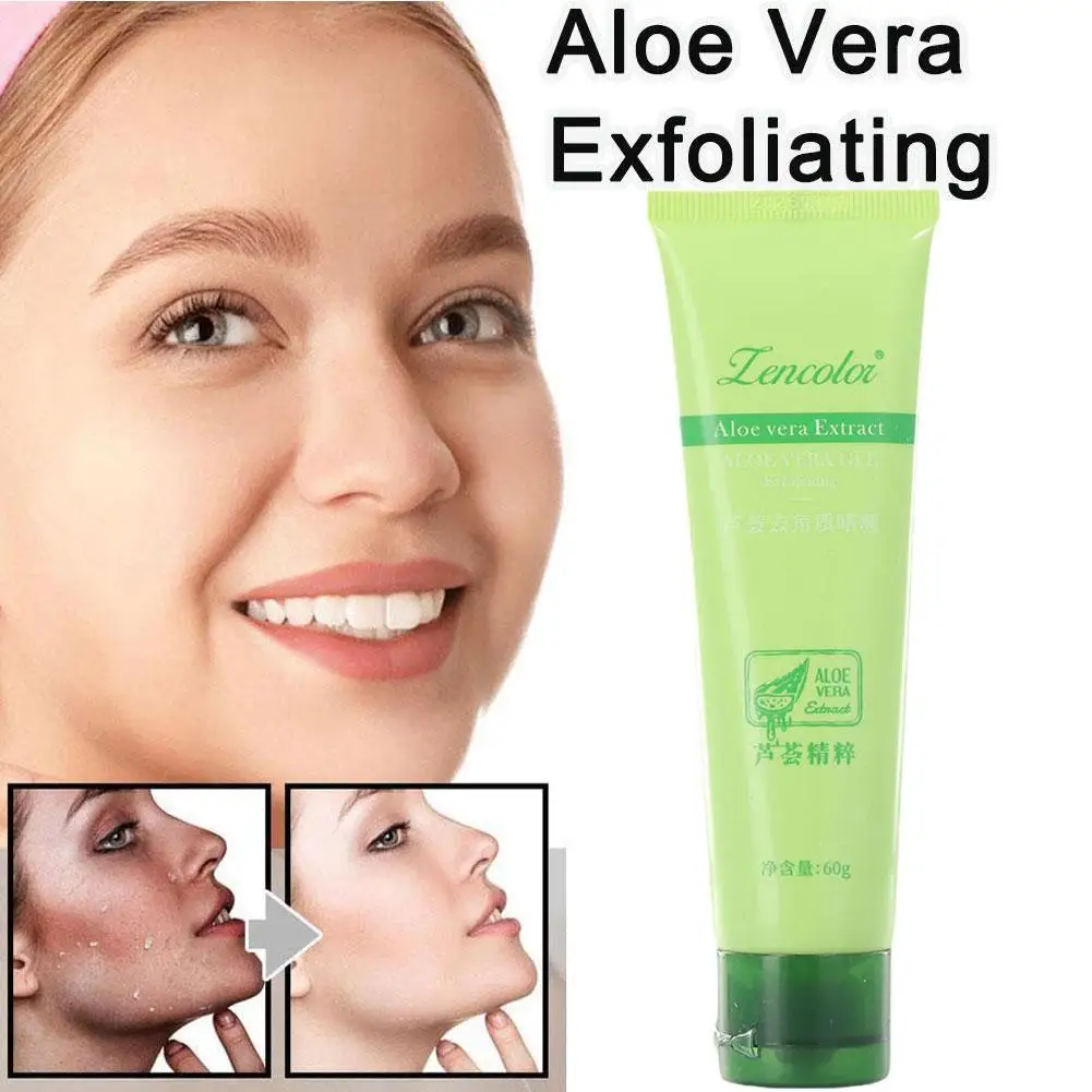 60g Gel esfoliante all'aloe Vera Scrub viso Peeling Gel sbiancante cura e bellezza del corpo prodotti idratanti olio rinfrescante per il controllo