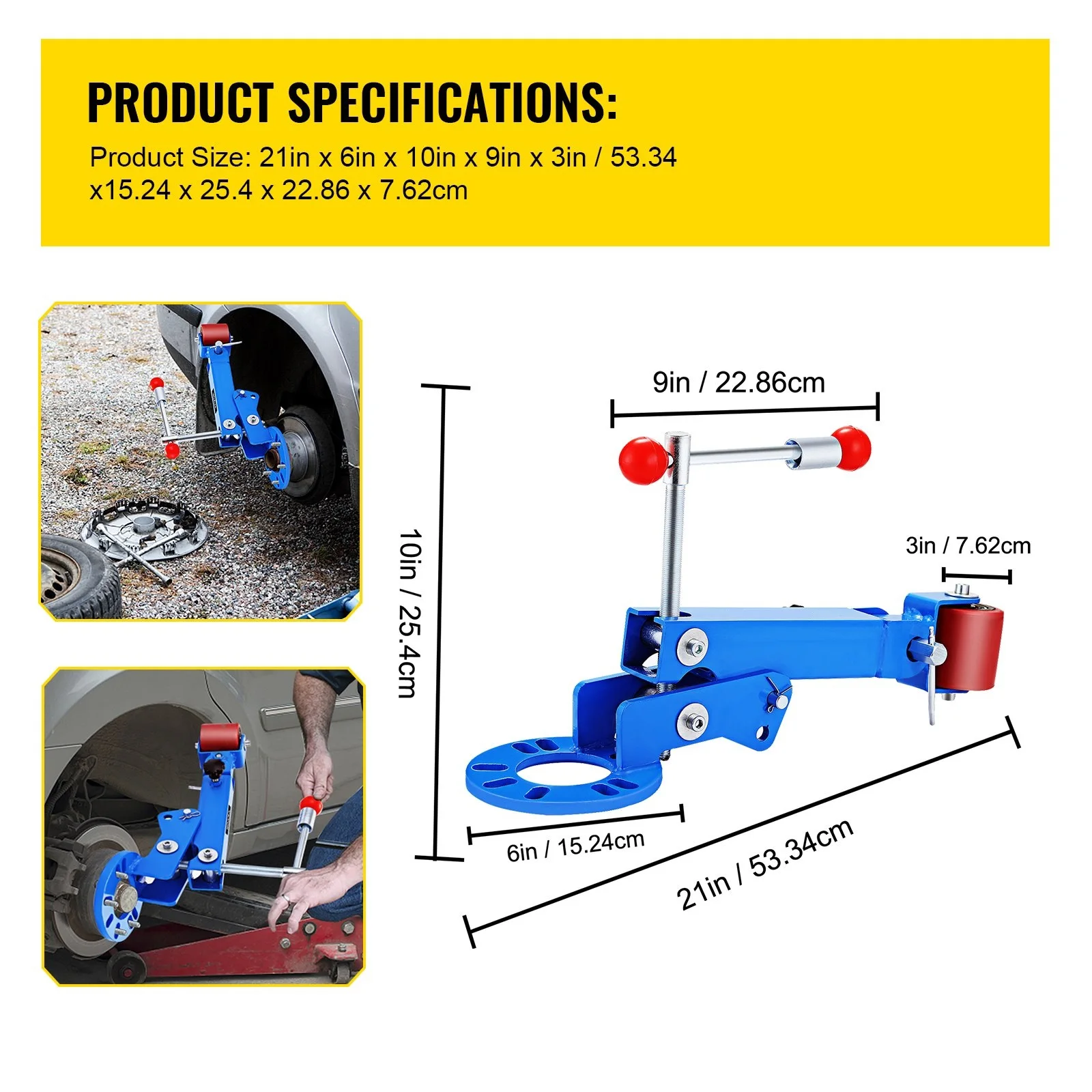 180° Car Fender Roller Reforming Tool with Adapter Plate for Most Vehicles Light Truck with 4 or 5 Lugs Fender Tire Repair