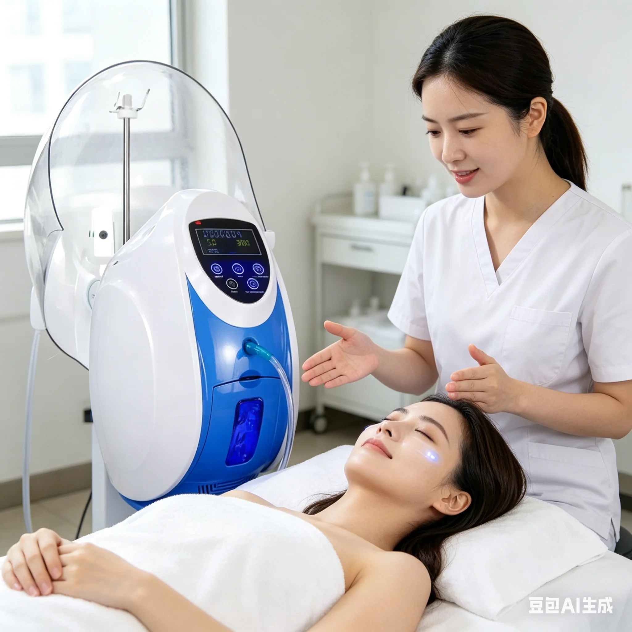 

Кислородная маска для лица, купольная кислородная терапия, портативный аппарат для кислородной инфузии, корейский O2-аппарат для лица, для глубокой очистки кожи.