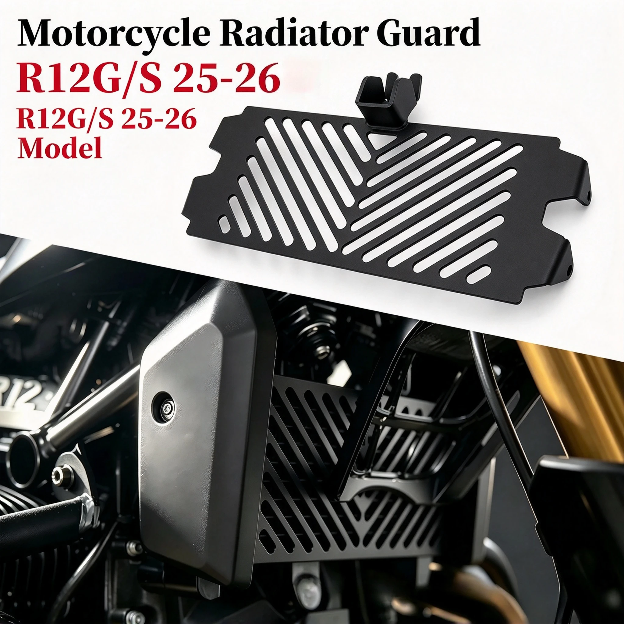 Radiator Protection Mesh Guard for BMW R12 G/S 25-26, Motorcycle Modified Radiator Cover Anti-stone Anti-insect Accessories