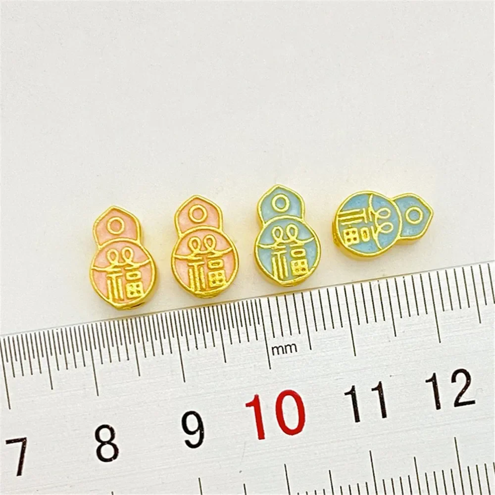 

Ancient Sand Gold Dripping Oil Lucky Gourd Beads Loose Beads Handmade DIY Bracelet Necklace Jewelry Material Accessories