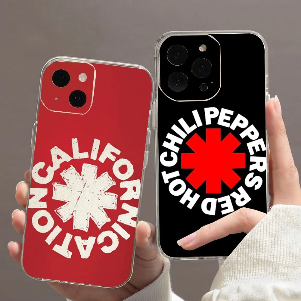 R_Red-Hot-Chili-P_peppers-Los-Angeles Phone Case For Iphone 15 11 16 14 Pro Max Plus X Xr Xs Max Se2020 12mini Transparent Cover