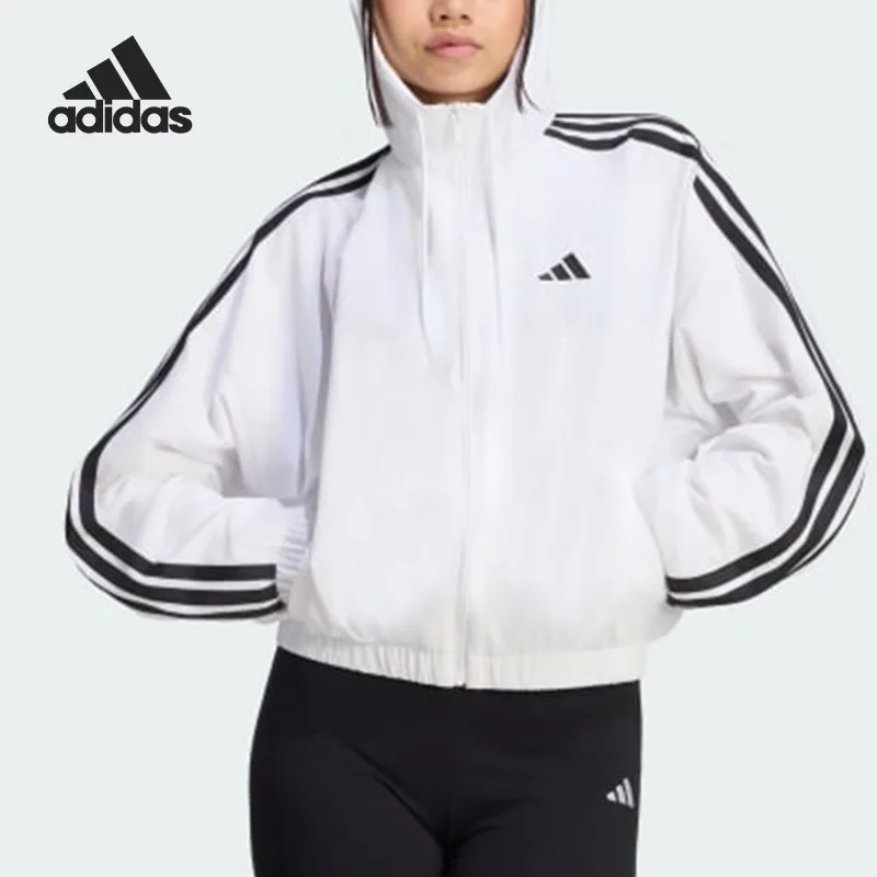 Adidas Women's Sports Running Training Striped Casual Jacket KX0783