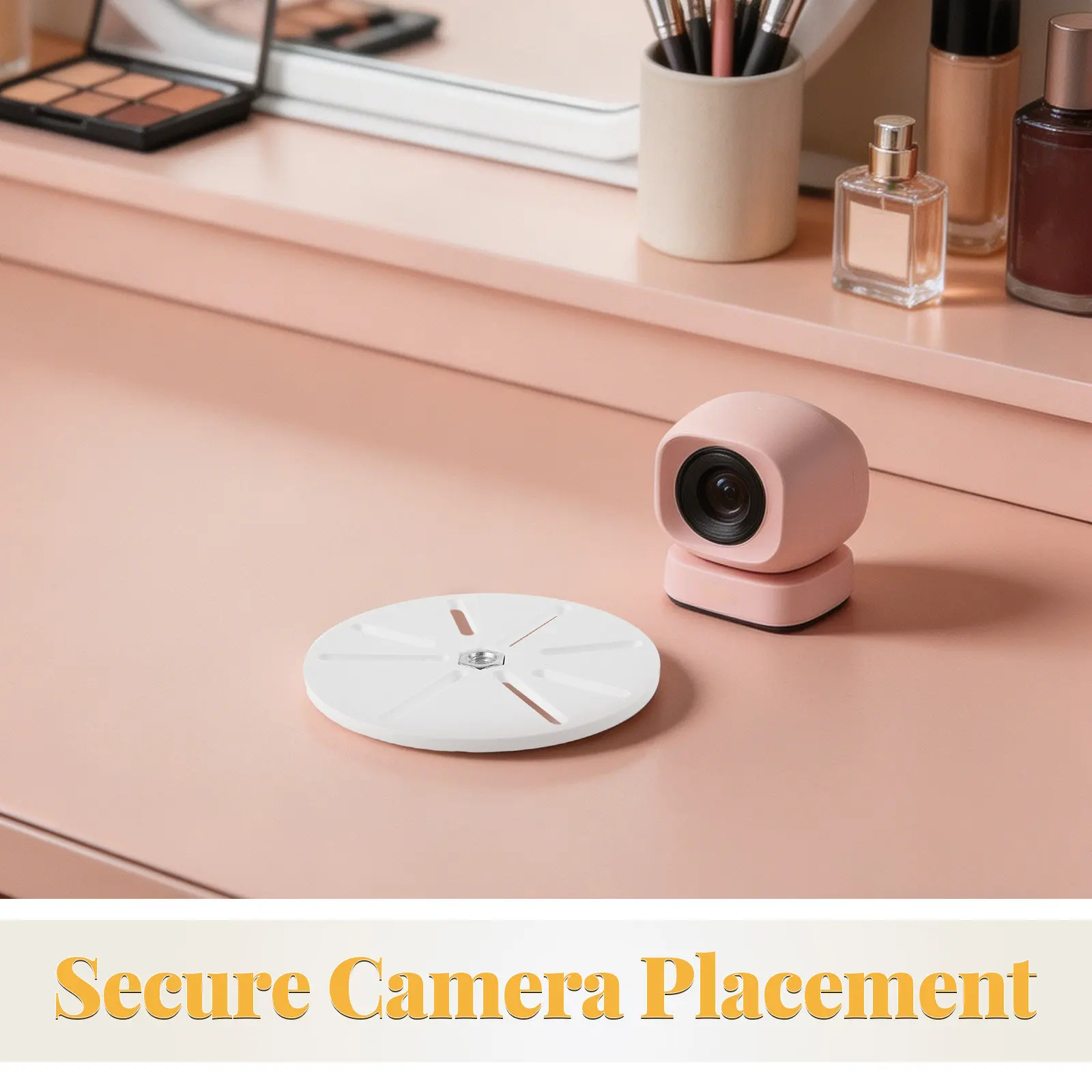 10Pcs Camera Mount Base Disk-Shaped Wall Mount Plate Adjustable Viewing Angle Home Camera Stand Base Secure Installation White