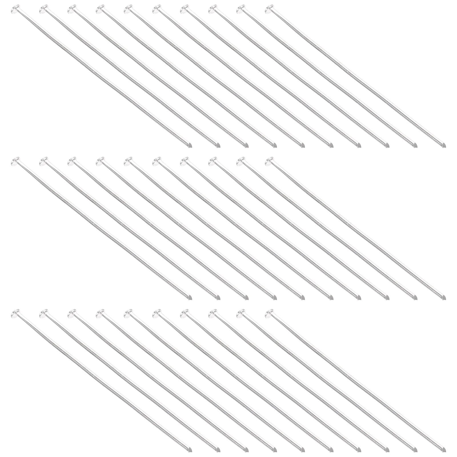 

400pcs Metal Head For Diy Beading Jewelry Making Flat Bead Pins Earring Bracelet String Craft Accessories Sturdy Durable Beading