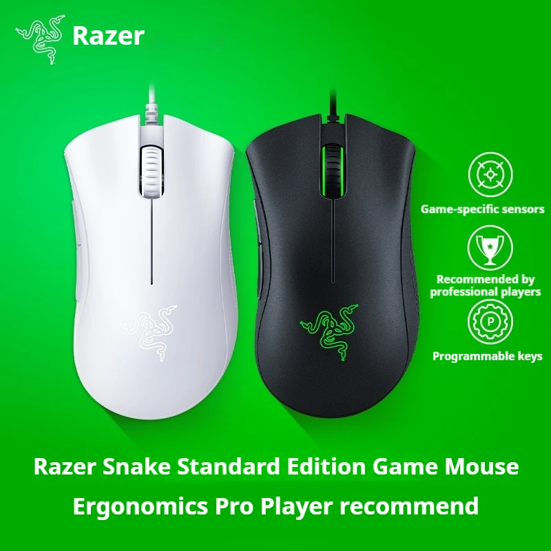 Razer Purgator Viper Gaming Mouse Usb Wired 6400dpi Anti Slip Design Programming Button Esports Pubg Wired Gaming Lol Mouse